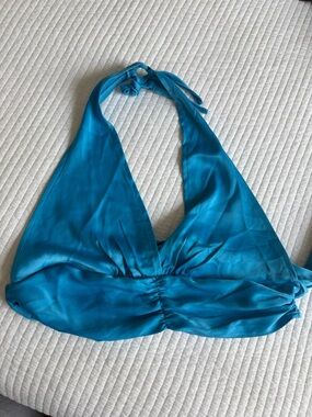 Peppermayo Bright Teal Tie Top